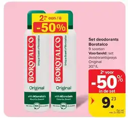 Carrefour Set deodorants Borotalco aanbieding