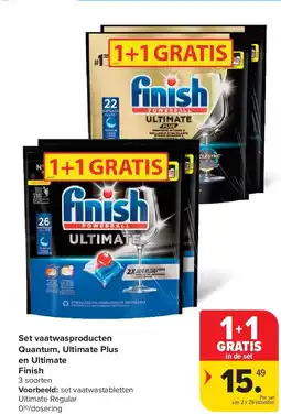 Carrefour Set vaatwasproducten Quantum, Ultimate Plus en Ultimate Finish aanbieding