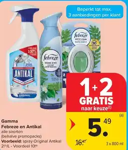 Carrefour Gamma Febreze en Antikal aanbieding