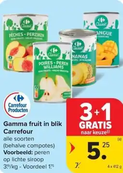 Carrefour Market Gamma fruit in blik Carrefour aanbieding