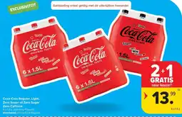 Carrefour Market Coca-Cola Regular, Light, Zero Sugar of Zero Sugar Zero Caffeine aanbieding