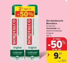 Carrefour Market Borotalco set deodorants aanbieding