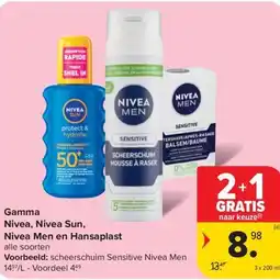 Carrefour Market Gamma Nivea, Nivea Sun, Nivea Men en Hansaplast aanbieding