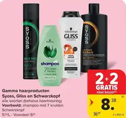 Carrefour Market Gamma haarproducten Syoss, Gliss en Schwarzkopf aanbieding