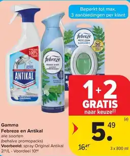 Carrefour Market Gamma Febreze en Antikal aanbieding