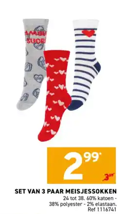 Trafic Set van 3 paar meisjessokken aanbieding