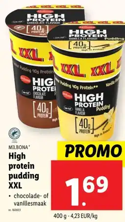 Lidl MILBONA High protein pudding XXL aanbieding