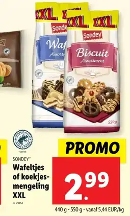 Lidl SONDEY Wafeltjes of koekjes- mengeling XXL aanbieding