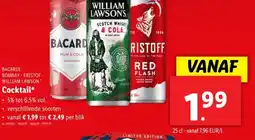 Lidl BACARDI BOMBAY ERISTOF- WILLIAM LAWSON Cocktail aanbieding