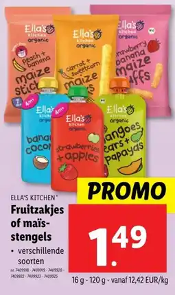 Lidl ELLA'S KITCHEN Fruitzakjes of maïs- stengels aanbieding
