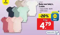 Lidl LUPILU Body voor baby's, 3 stuks aanbieding
