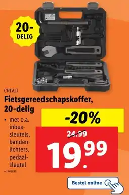 Lidl CRIVIT Fietsgereedschapskoffer, 20-delig aanbieding