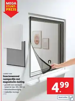 Lidl LIVARNO HOME Insectenwerend raamgordijn met magnetische sluiting aanbieding