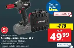 Lidl PARKSIDE PERFORMANCE Accuslagschroevendraaier 20 V aanbieding