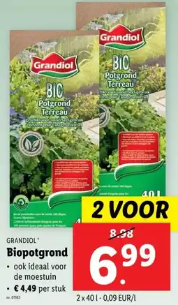 Lidl GRANDIOL Biopotgrond aanbieding