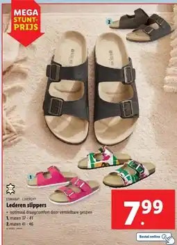 Lidl ESMARA LIVERGY Lederen slippers aanbieding