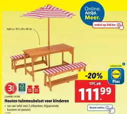 Lidl LIVARNO HOME Houten tuinmeubelset voor kinderen aanbieding