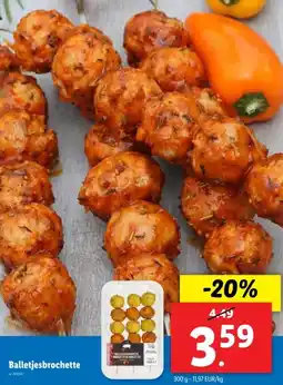 Lidl Balletjesbrochette aanbieding