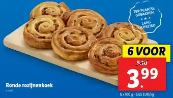 Lidl Ronde rozijnenkoek aanbieding