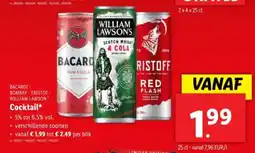 Lidl Bacardi - Bombay - Eristof - William Lawson's Cocktail aanbieding