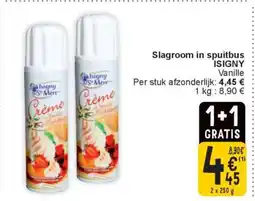 Cora Slagroom in spuitbus ISIGNY Vanille aanbieding