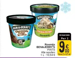 Cora Roomijs BEN & JERRY'S PINTS aanbieding