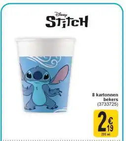 Cora Disney Stitch kartonnen bekers aanbieding