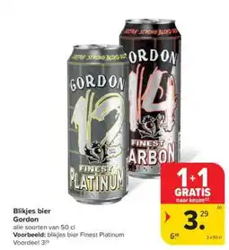 Carrefour Market Blikjes bier Gordon aanbieding