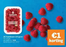 Albert Heijn AH Frambozen 225 gram aanbieding