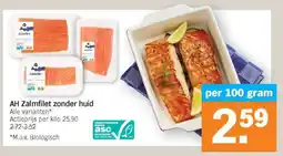 Albert Heijn AH Zalmfilet zonder huid aanbieding