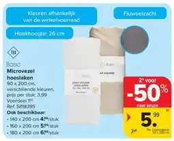 Carrefour TEX Basic Microvezel hoeslaken aanbieding