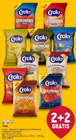 Delhaize Croky chips klassiek, explosions of à l'ancienne aanbieding