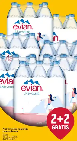 Delhaize Evian Niet-bruisend natuurlijk mineraalwater aanbieding