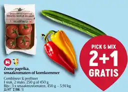 Delhaize Zoete paprika, smaaktomaten of komkommer aanbieding