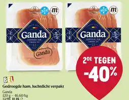 Delhaize Ganda Gedroogde ham, luchtdicht verpakt aanbieding