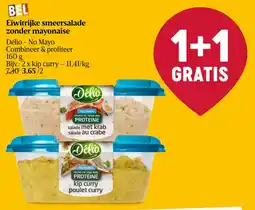 Delhaize Délio no mayo eiwitrijke smeersalade zonder mayonaise aanbieding