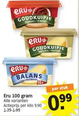 Albert Heijn Eru 100 gram aanbieding