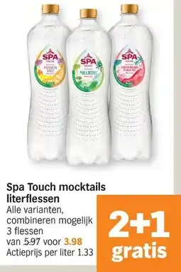 Albert Heijn Spa Touch mocktails literflessen aanbieding