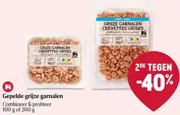 Delhaize Gepelde grijze garnalen aanbieding