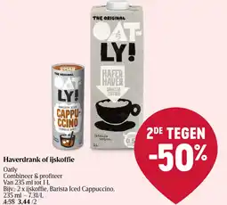 Delhaize Oatly Haverdrank of ijskoffie aanbieding