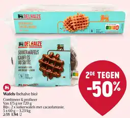 Delhaize Wafels (behalve bio) aanbieding