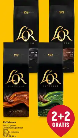 Delhaize L'Or espresso koffiebonen aanbieding