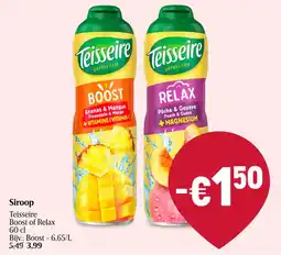 Delhaize Teisseire siroop boost of relax aanbieding