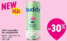 Delhaize Buddy Yerba Mate bio 100% natuurlijke bio-energiedrank aanbieding