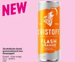 Delhaize Eristoff flash orange alcoholische drank gearomatiseerd met sinaasappel aanbieding
