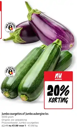 Jumbo Jumbo courgettes of Jumbo aubergine los aanbieding