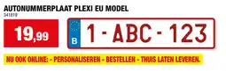 Hubo Autonummerplaat plexi eu model aanbieding