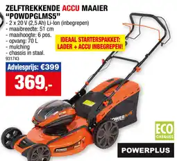 Hubo Zelftrekkende accu maaier "POWDPGLM5" aanbieding