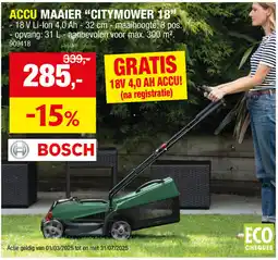Hubo Accu Maaier "Citymower18" aanbieding