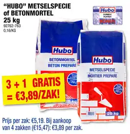 Hubo Hubo Metselspecie of Betonmortel aanbieding